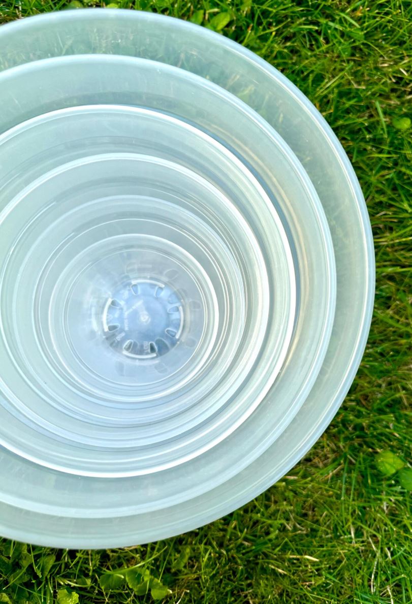 Runde, transparente Pflanzentöpfe| Blumentopf